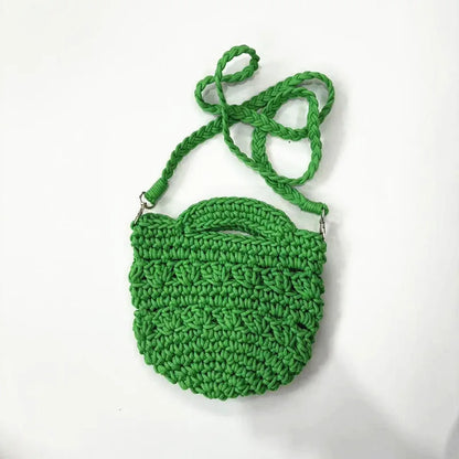 eybag Candy Color Knitting Shoulder Bag Handmade Crochet Handbags Mini Rope Woven Crossbody Bags for Women Designer Hollow Beach Bag