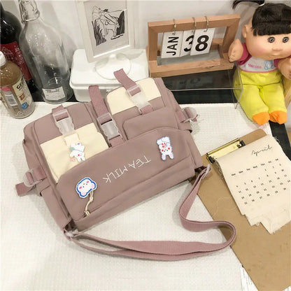 eybag Bag Female New Korean Summer Student Crossbody Bag Large Capacity Japanese Canvas Bag Small Backpack Shoulder Bag