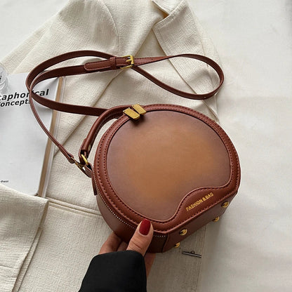 eybag Retro Fashion Circular Bags For Women High Quality Texture Chic Shoulder Bag Female All-Match Messenger Bags