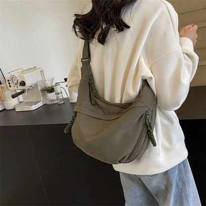 eybag Nylon Shoulder Bag 2024 New Summer High-capacity Women's Crossbody Dumpling Bag Versatile and Niche Design Messenger Bag