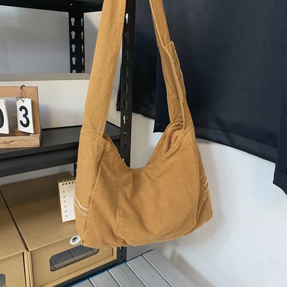 eybag 100% Cotton Canvas Shoulder Bags for Women Solid Black Leisure Or Travel Bags Fashion Crossbody Bags New Tooling package