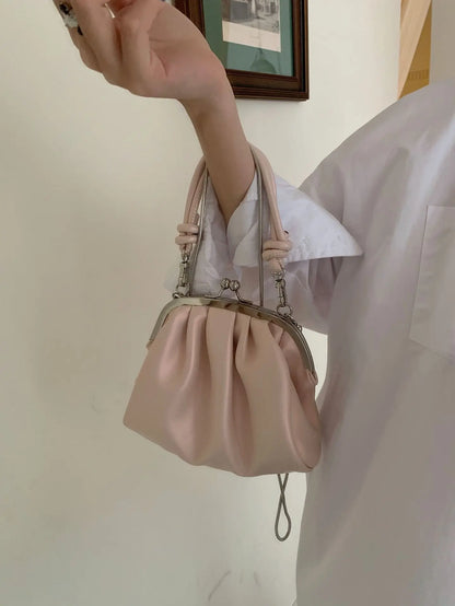 eybag Women Clutch Bag Fashion Handbag Ruched Design Ladies Shoulde Bag Small Crossbody Bags Solid Color Female Tote Purses