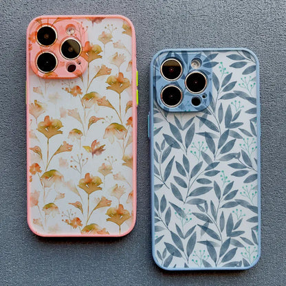 eybag Watercolor Flowers Phone Case for IPhone 15 13 12 11 Pro Max Mini 14 Pro Max Plus X XR XS SE2 8 7 Plus Shockproof Cover Fundas