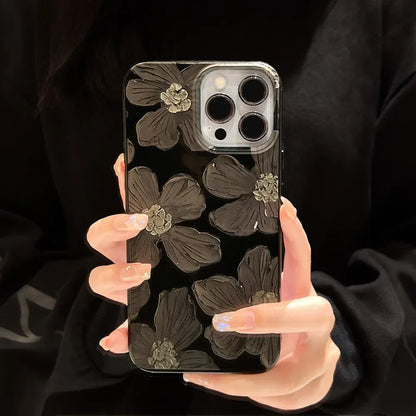 eybag Oil Painting Flowers Phone Case for IPhone 15 14 13 12 11 Pro Max Mini XS X XR 8 7 Plus SE Soft Shockproof Full Coverage