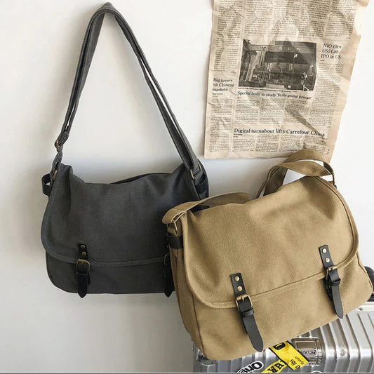  eybag Street Fashion Vintage Style Canvas Bags Women and Men Unisex Messenger Bag School Bags Crossbody Bags Book Shoulder Bag Bolso