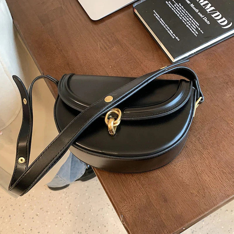 Metal Lock Flap Saddle Bag