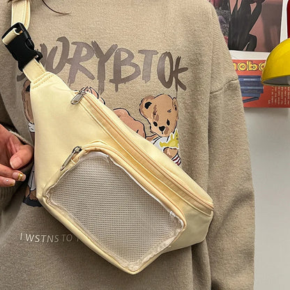 eybag Japanese Harajuku Chest Bag Women Transparent Pocket Kawaii Waist Bag College Student Crossbody Bags New Purses Bolso De Hombro