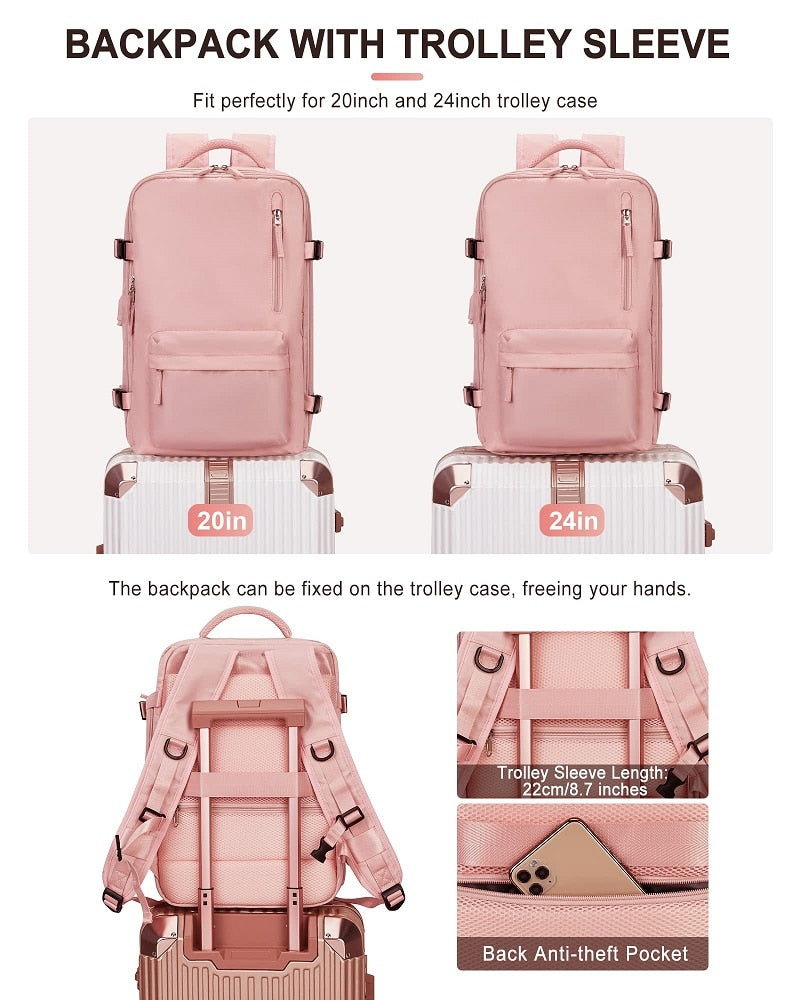 eybag Women's Airline Large Travel Backpack Men's Gym waterproof stylish casual Business Laptop Backpack &USB Charging Port Backpack