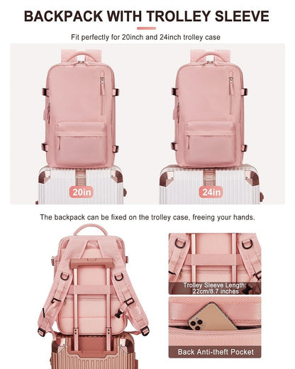 eybag Women's Airline Large Travel Backpack Men's Gym waterproof stylish casual Business Laptop Backpack &USB Charging Port Backpack