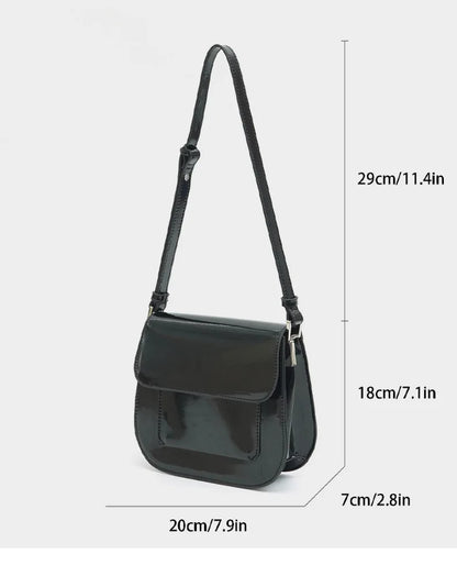 eybag Casual Patent Leather Saddle Bag Fashion Designer Crossbody Bags for Women Cover Phone Flap Brands Shoulder Bag Handbags