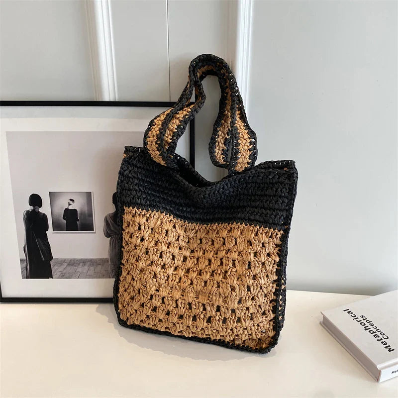 eybag Designer Straw Beach Shoulder Bags Women Handbags and Purses New Trendy Summer Travel Holiday Bags High Quality