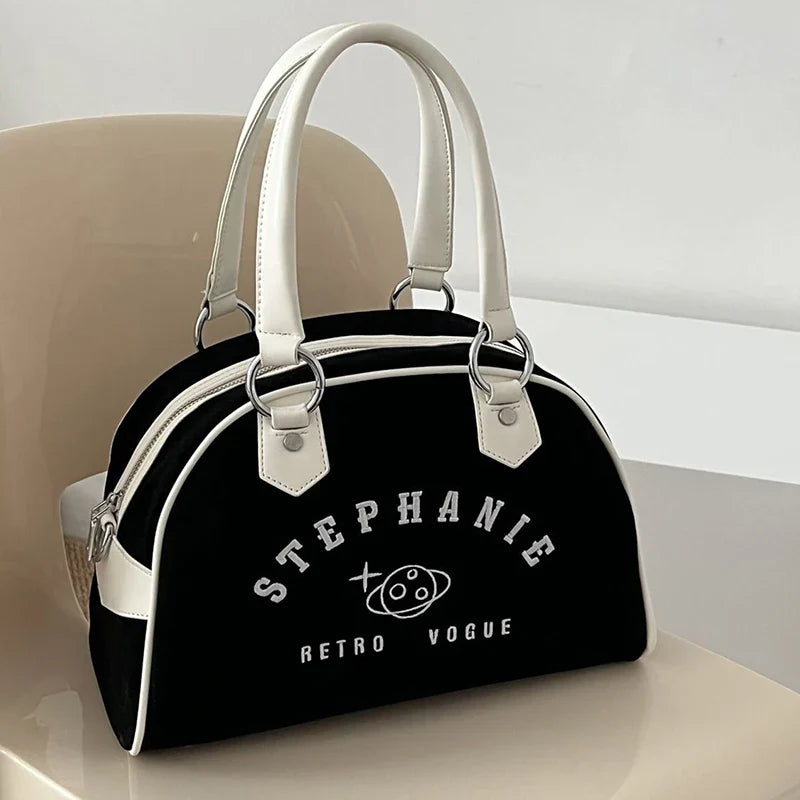 eybag Retro Women Baseball Handbags Fashion Embroidery Small Capacity Boston Crossbody Shoulder Bags Luxury Sac A Main Femme