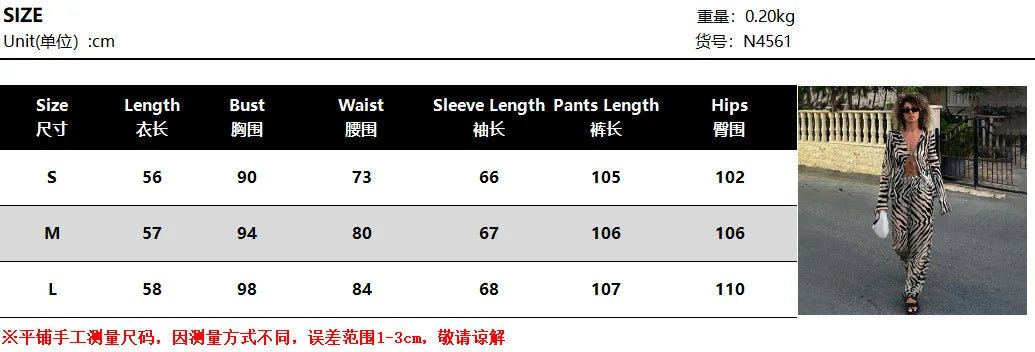 eybag Tracksuit Women Print Y2K Long Sleeve Top Shirts Bandage And Pants Sexy Two Piece Set Casual Outfits Party Clubwear