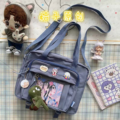 Lkblock Japanese High School Girls JK Bag Transparent Handbags Book Bag Satchels Shoulder Bag Itabag Big Crossbody Bags Women Ita bag