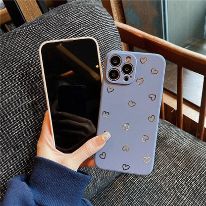 eybag Fashion Candy Color Love Heart Phone Case For iPhone 13 Pro Max 14 Pro Max 11 12 Pro X XR XS Max 7 8 14Plus Soft TPU Cover