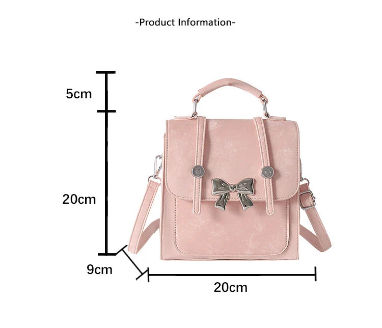 eybag Pink Womens Backpack Elegant Bow Korean Fashion College Style Small Backpack Exquisite Casual Luxury Designer Female Bag