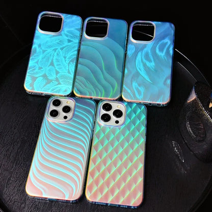 eybag Bling Shiny colorful Laser Silver Sand Gradient Phone Case For iPhone 11 12 13 14 15 Pro Max Shockproof Lens Soft IMD Cover