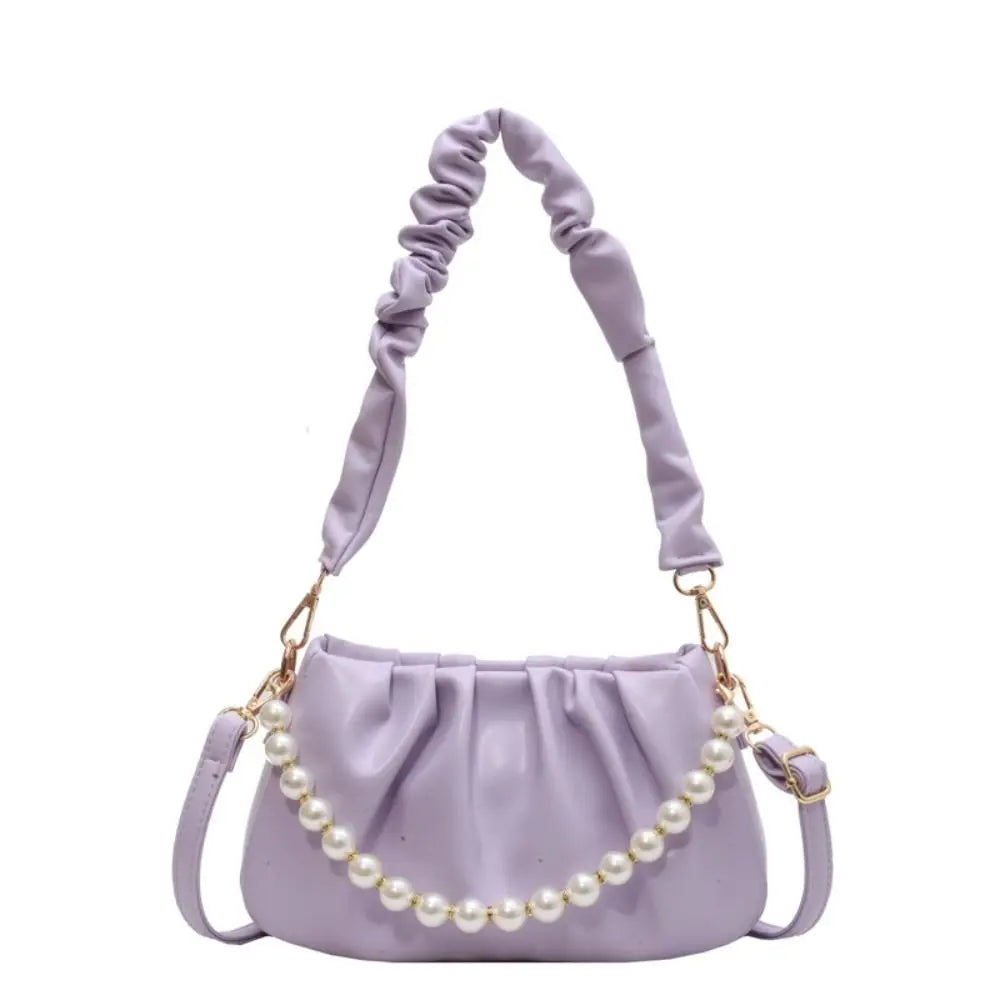 eybag Minimalist Faux Pearl Decor Ruched Bag - Women Shoulder Bags