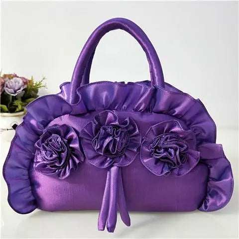 eybag Gothic Purple Y2k Hand Bag Women New Dark Lolita Soft Chic Handle Purse Female Vintage Flower Cute Mini Bag