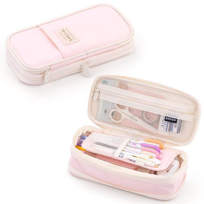 eybag Angoo Multifunctional Cosmetic Bag Macaroon Big Capacity Double-layer Canvas Pencil Case Travel Storage Pouch School Supplies