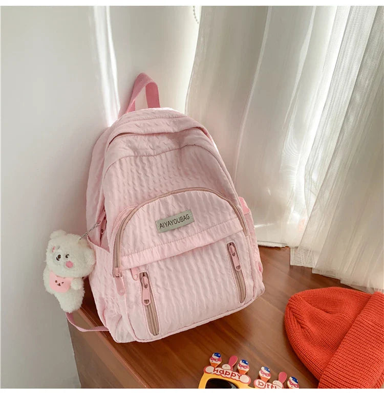 eybag Fresh School Bags For Teenage Girls Cute Sweet Backpacks Japan And Korea Small Book Bags Fashion Pink Nylon Satchels