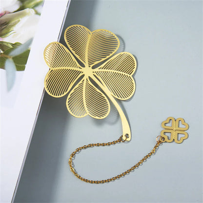 eybag Exquisite Leaf Shape Metal Bookmarks With Tassel Creative Ginkgo Lotus Leaves Book Mark Student Stationery Reading Supplies Gift