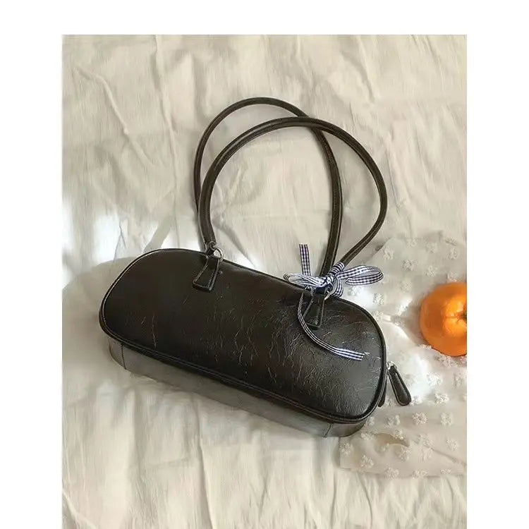 eybag Silver Leather Womens Shoulder Bag Casual Korean Style Fashion Elegant Handbag Aesthetic Female Exquisite New Armpit Bag