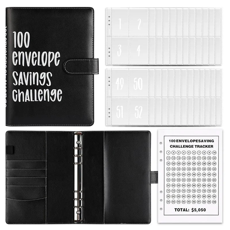 eybag 100 Envelope savings Challenge Loose Leaf Couple Cash Budget Planning Notebook Savings Envelopes Binder with The Pvc Lovers