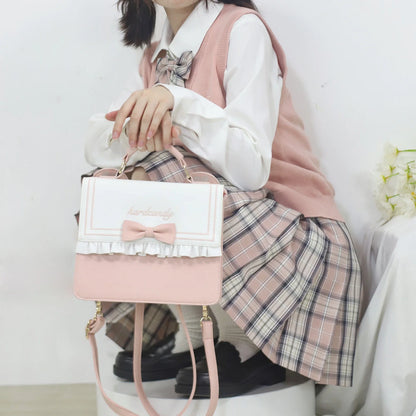 eybag Cute Lolita Bag Female Japanese Harajuku Bowknot Crossbody Shoulder Bag Kawaii Girls Backpack Handbags For Women 3 Purpose