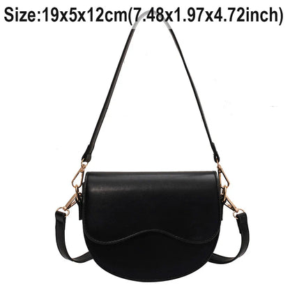 eybag Vintage Small Bag Women's Fashion Autumn & Winter Shoulder Crossbody Bag PU Leather Tote Handbags Female Underarm Saddle Bags