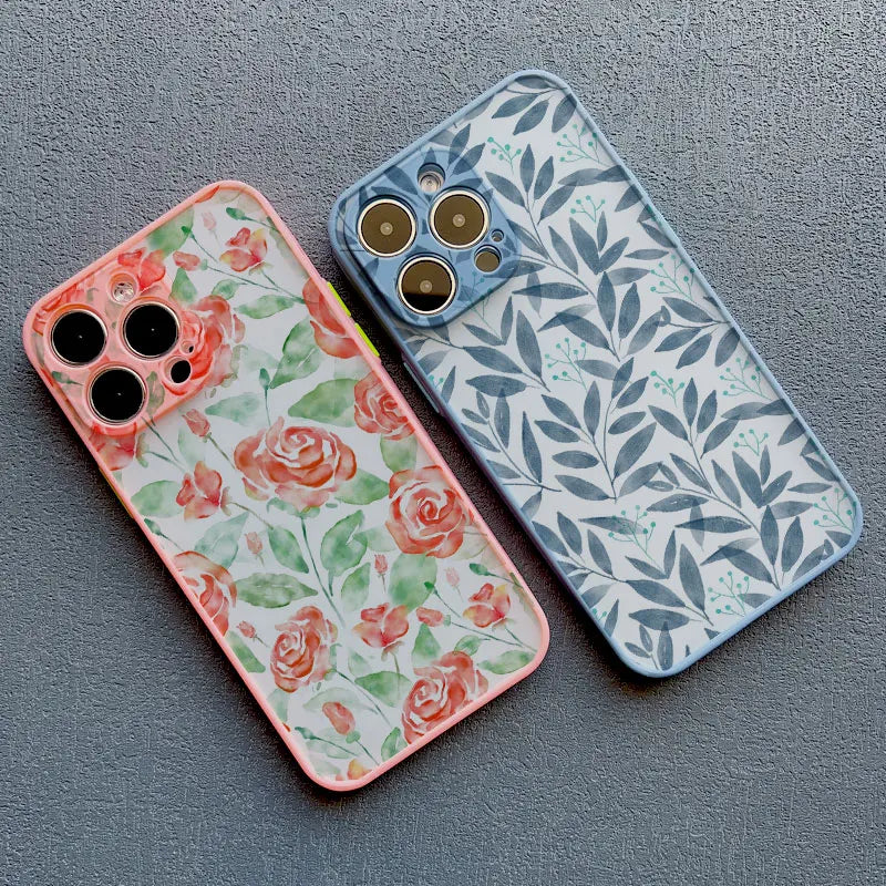 eybag Watercolor Flowers Phone Case for IPhone 15 13 12 11 Pro Max Mini 14 Pro Max Plus X XR XS SE2 8 7 Plus Shockproof Cover Fundas