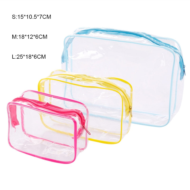 eybag Transparent Cosmetic Bag PVC Women Zipper Clear Makeup Bags Beauty Case Travel Make Up Organizer Storage Bath Toiletry Wash Bag