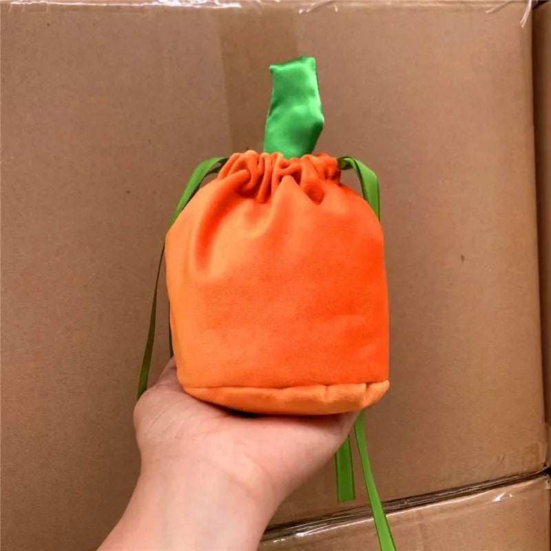 eybag Halloween Gift Bag Pumpkin Bag Party Candy Bagg Decorative CandyBag Velvet Bag Trick Or Treat Kids Pumpkin Candy Package