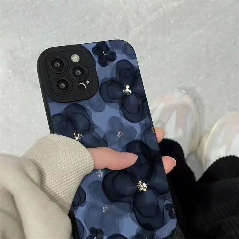 eybag Camellia Flower Phone Case for Iphone 11 12 13 14 Pro Max 14 Plus 13 Min 7 8 Plus Flowers Camera Protection Soft TPU Cover Shell