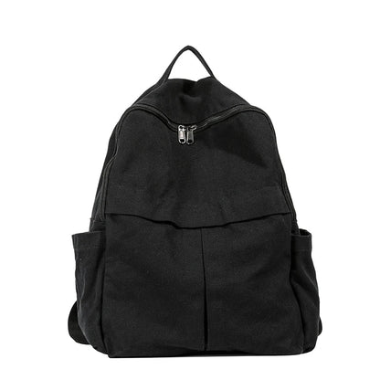 eybag Large Capacity Canvas Backpacks 100% Cotton School Bags Brand High Quality Cloth Satchels Solid Black Leisure Or Travel Bags