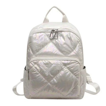 eybag Fashionable Space Pad Cotton Women Backpack Gold Solid Color School Bag Women Sports Backpack Women Nylon Pad Bag