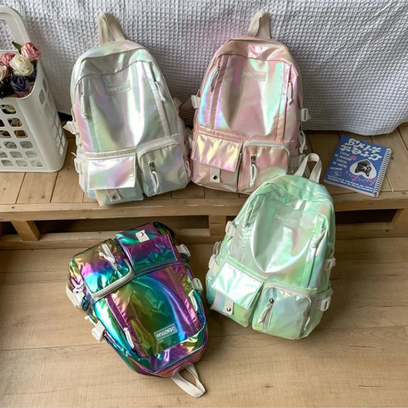 eybag Nylon Women Backpack Girls Teenage Student School Bag Korean Version Middle School Student Travel Laptop Backpack