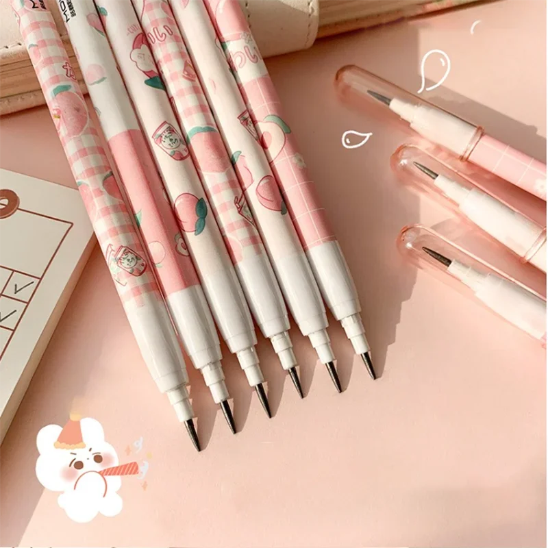 eybag 2/4pcs HB Kawaii Mechanical Pencil Cute Non Sharpening Automatic Pencils Korean Stationery for School Kids Gifts Office Supplies