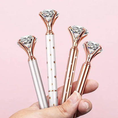 eybag Large Diamond Crystal Pen Ballpoint Pen Student Stationery Office Business Gifts 1.0mm Metal Nib Rhinestone Pen Ball Point Pen