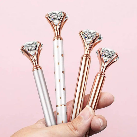 eybag Large Diamond Crystal Pen Ballpoint Pen Student Stationery Office Business Gifts 1.0mm Metal Nib Rhinestone Pen Ball Point Pen