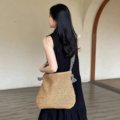 eybag Ladies Fashion Summer Straw Crossbody Bag Women Beach Holiday Shopping Woven Shoulder Handbag Messenger Purses for Women Bags