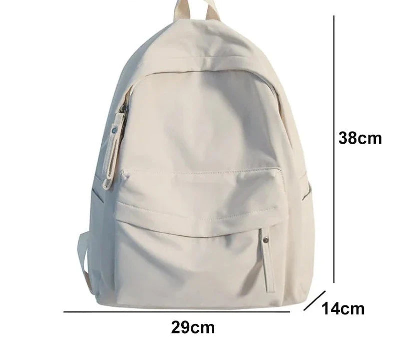 eybag Simple Solid Color Backpack Women Waterproof Nylon School Bags For Teenager Girls Bookbag Lady Travel Backbag Shoulder Bag