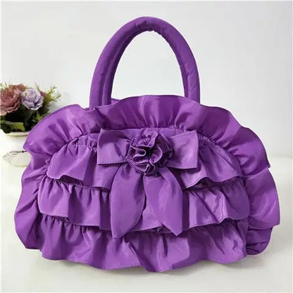 eybag Gothic Purple Y2k Hand Bag Women New Dark Lolita Soft Chic Handle Purse Female Vintage Flower Cute Mini Bag