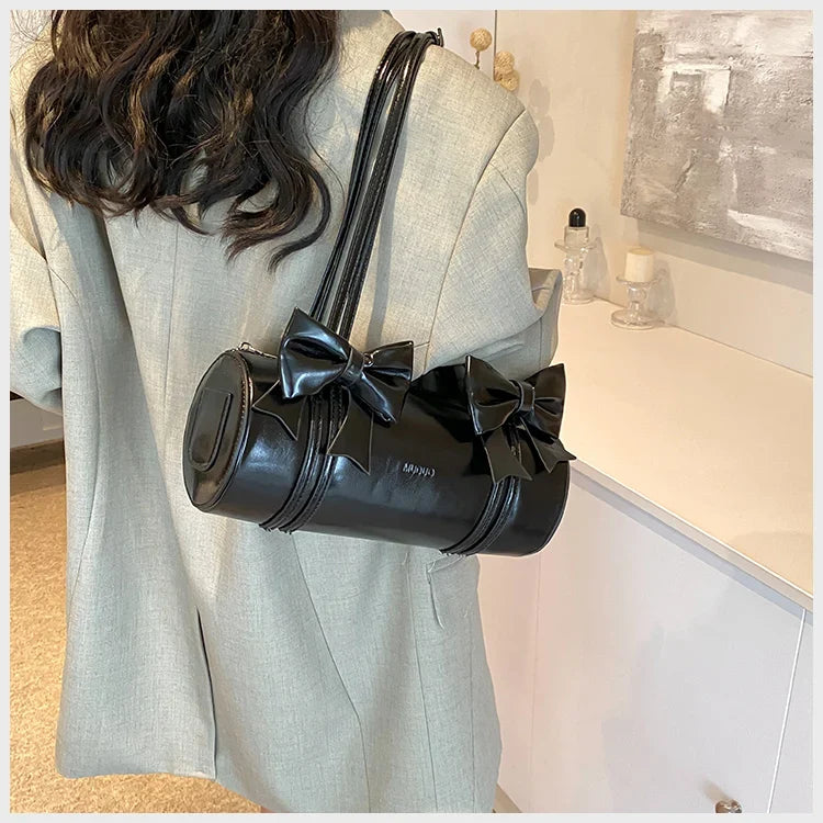 eybag Barrel-shaped Bow  Tote Bag Shoulder Crossbody Bags for Women Handbag and Purses 2024 New Ladies Messenger Bags Trendy Designer