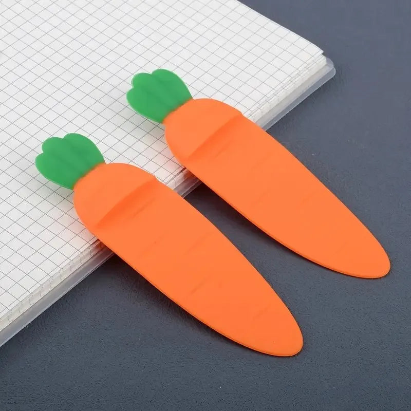 eybag 1Pcs Cute Cartoon Carrot Bookmarks Book Holder Binder Index Divider Reading Auxiliary Tools Student Stationery School Supplies