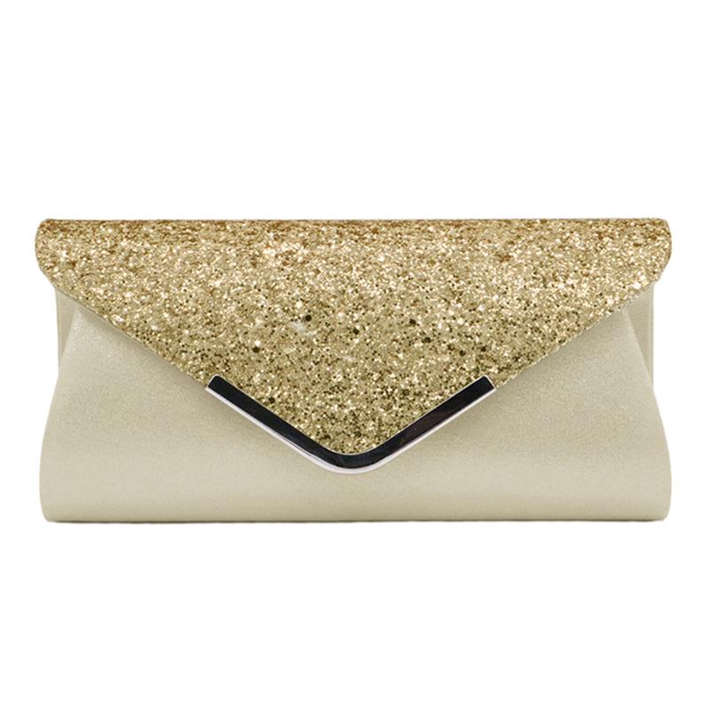 Lkblock Fashion Ladies Glitter Evening Satin Bridal Clutch Diamond Bag Womens Wedding Party Prom Envelope Handbag Party Banquet Bags