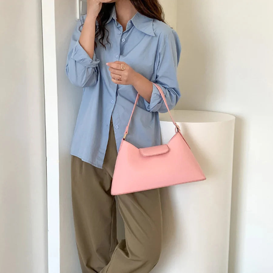 eybag Women's Bag Summer New Korean Simple Large Capacity Single Shoulder Underarm Bag Casual Solid Color Design Handbag Totes Bag