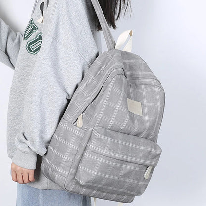 eybag 2024 New Leisure Plaid Backpack Woman Nylon Casual Double Shoulder Pack School Bag for Teenage Girl Boy Student Mochilas Satchel