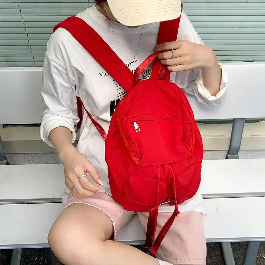 eybag Preppy Style Pleated Women Backpack Korean Niche DesignTravel Women Backpacks Y2k Girls School Bag Causal Women‘s Backpack