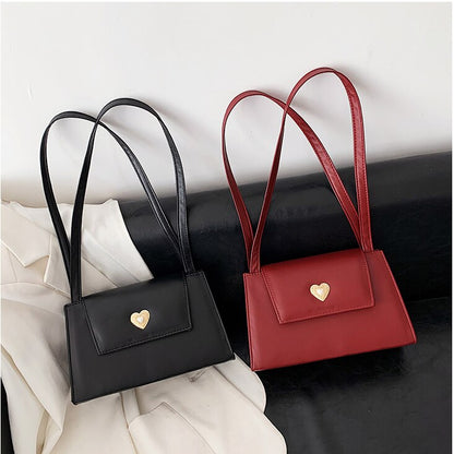 eybag Retro Women Portable Small Square Shoulder Bags Red Wine Ladies Underarm Bag Vintage PU Leather Female Tote Purse Handbags